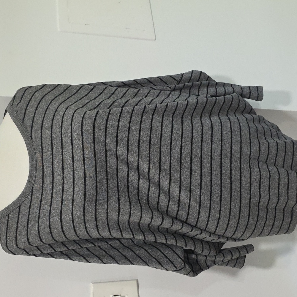 Gray Striped Women's Top Brand 24/7. Size MED